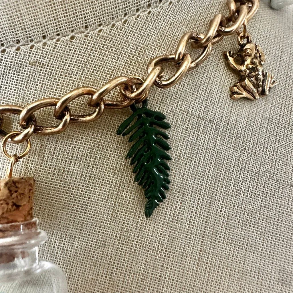 Whimsical Charm Choker Necklace Cottagecore Fairycore Frog Mushroom Terrarium - Image 5