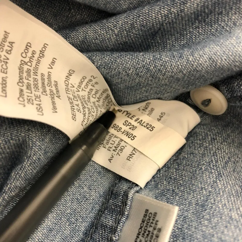 Madewell Denim Short-Sleeve Popover Shirtdress Mini Collar Pockets Blue XS - Image 6