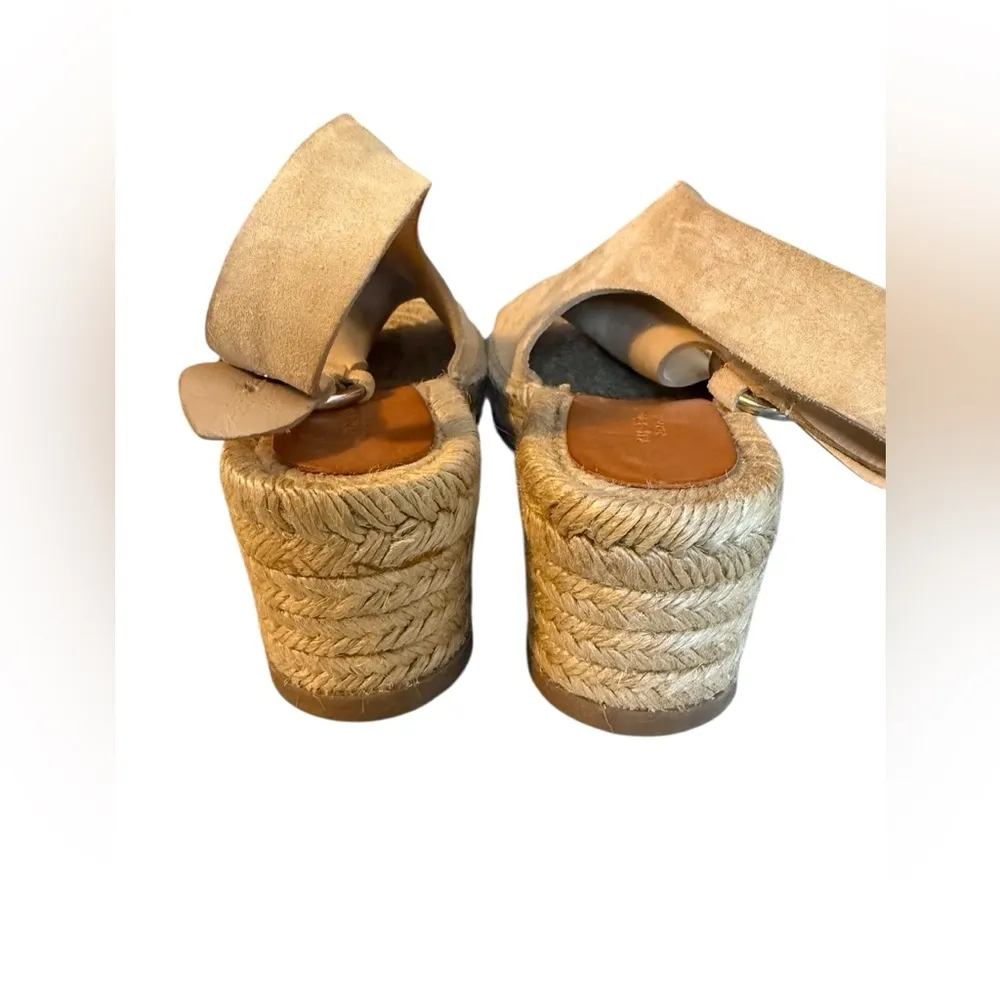 Rag & Bone Calla Beige Suede Wedge Espadrille Sandal - Image 2