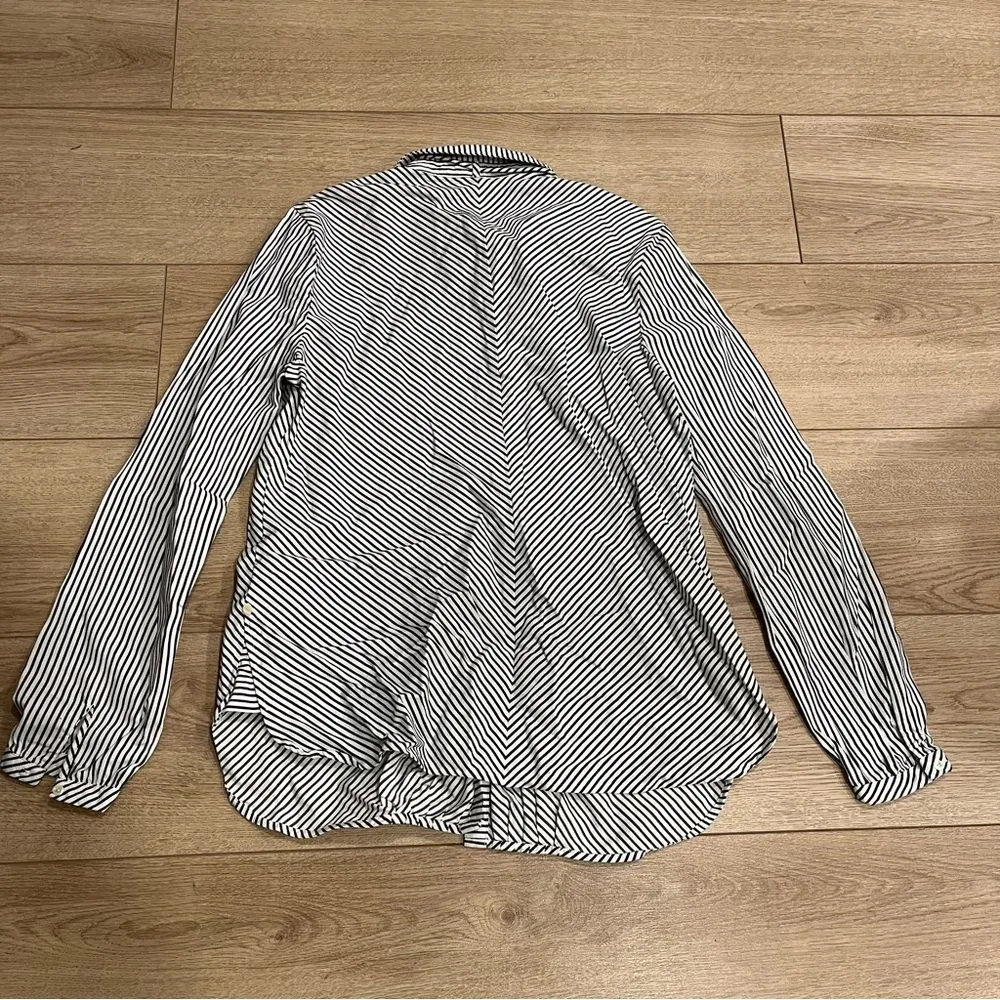 Scotch & Soda Women’s Black White Stripe Pintuck Long Sleeve Top Size L - Image 7