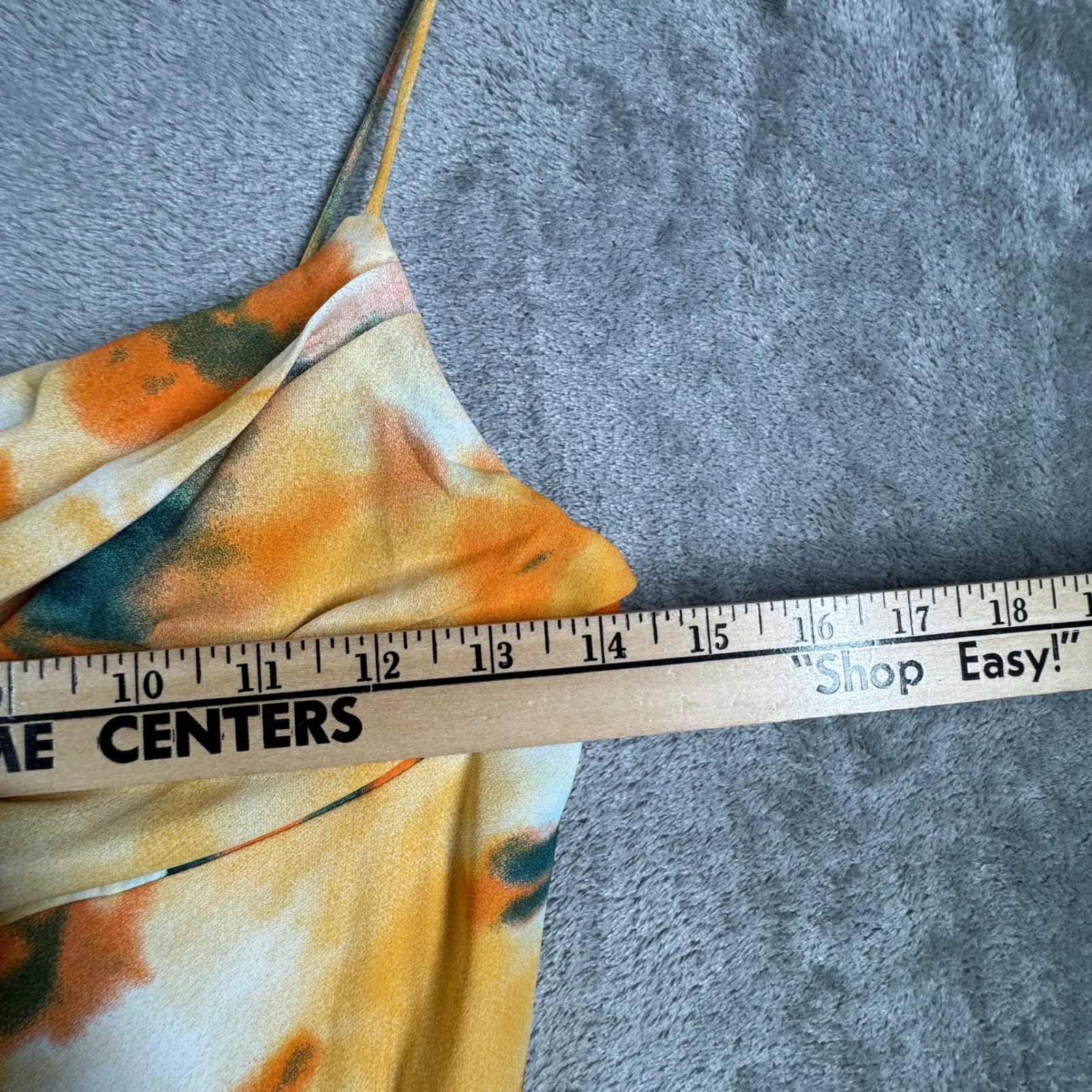 Saints + Secrets Mini Dress Orange Multi Tie Dye Cowl Neck Party Going Out Small - Image 11