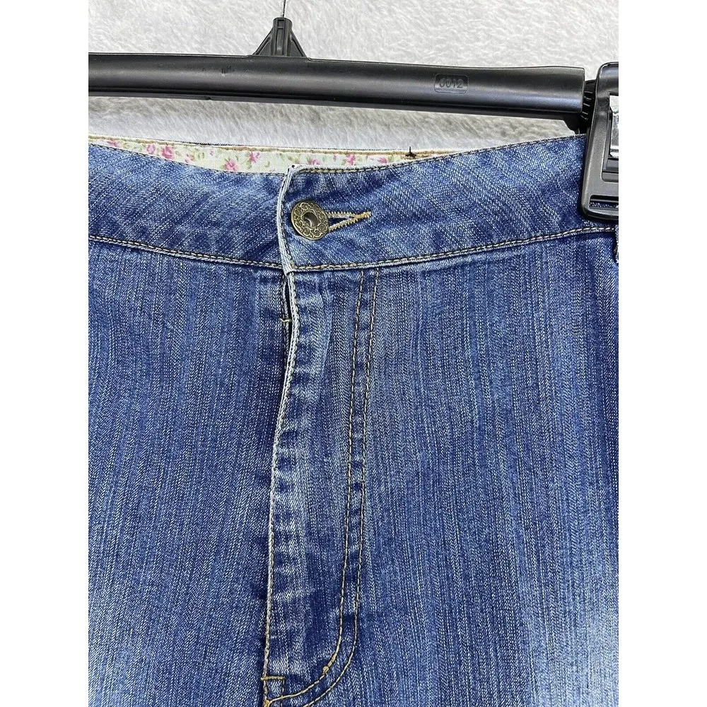 North Crest Women's Plus Size 20W Blue Denim Shorts Cotton Studded - Image 9