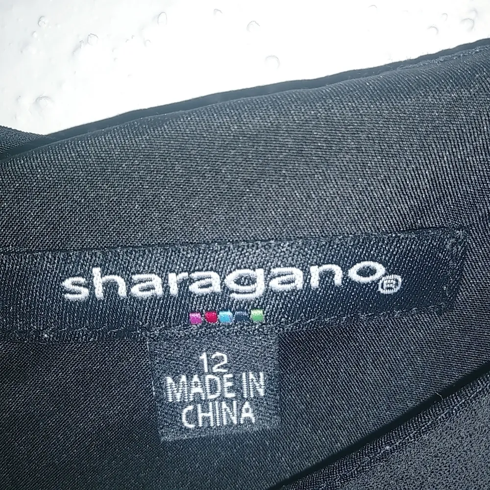 Sharagano 12 Black Pleated Long Sleeves Mini Dress Funeral - Image 4