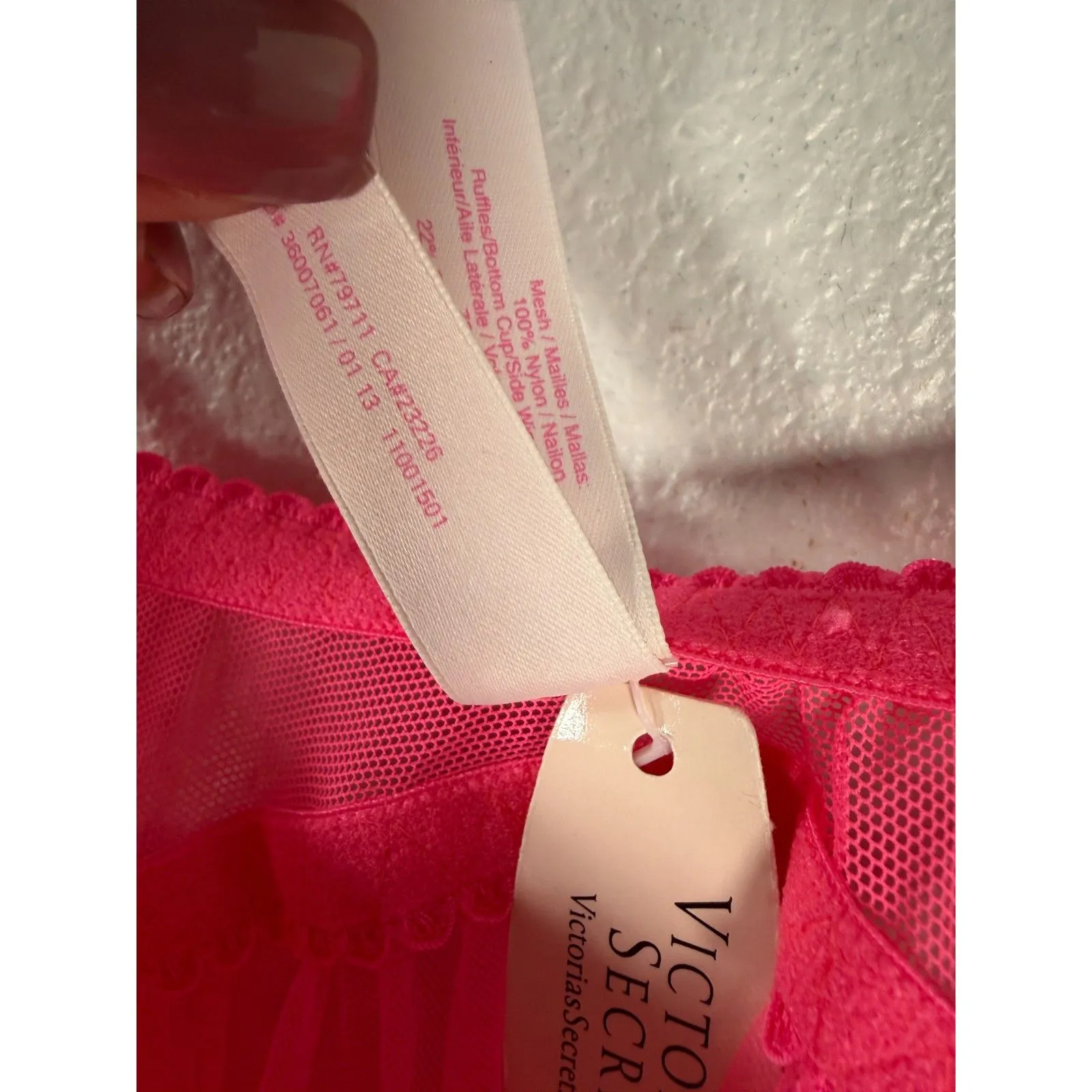 Victoria's Secret Pink Ruffle Sheer Lingerie Babydoll Blouse 34D NEW with Tags - Image 2