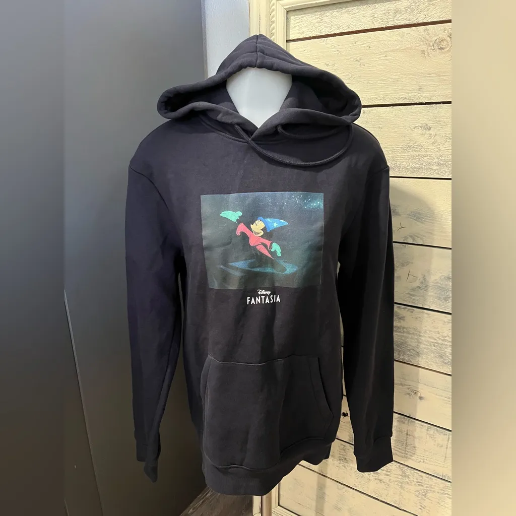 Disney Fantasia Black Hoodie Sweatshirt H&M Size XS - Image 2