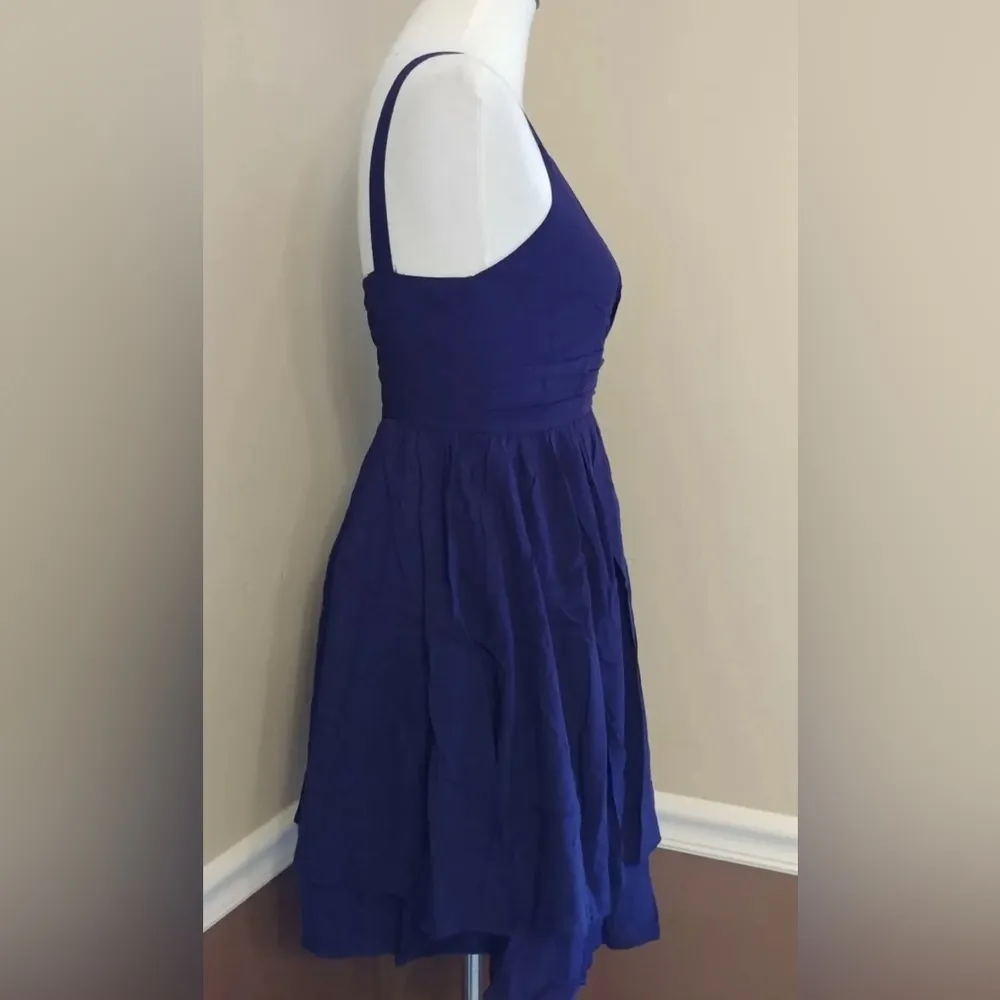 Navy Blue V-Neck Tiered Layered Skirt Modcloth Sundress by Ya Los Angeles - Image 4