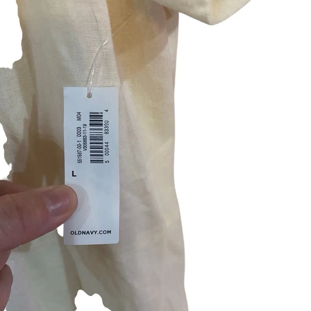 Old navy linen blend NWT long button down dress cream large - Image 4