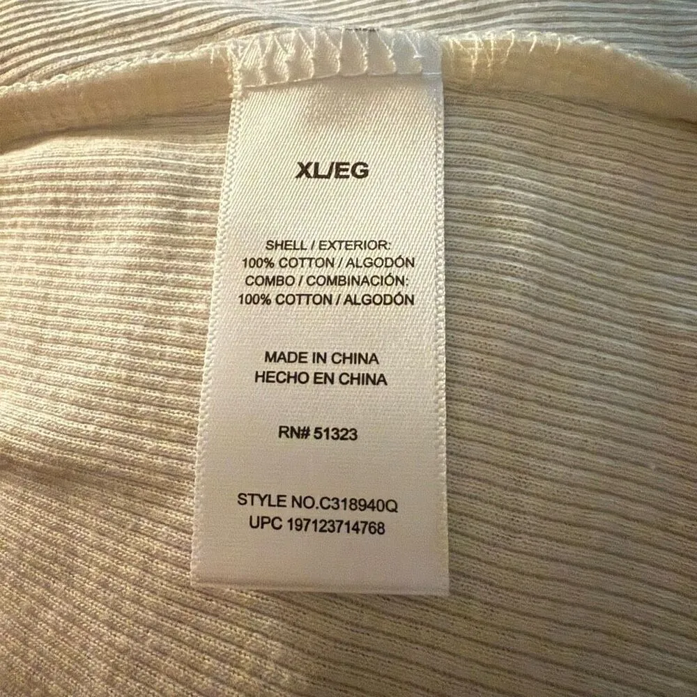 VINCE CAMUTO | Ribbed Texture Knit Gathered Short Puff Sleeve Blouse Ivory | XL - Image 8