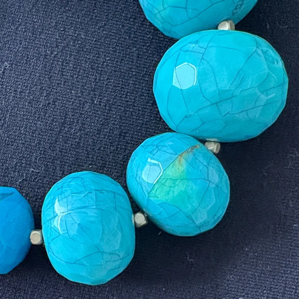 Loft Turquoise Beaded Necklace with Rope and Tassel detail - Image 6