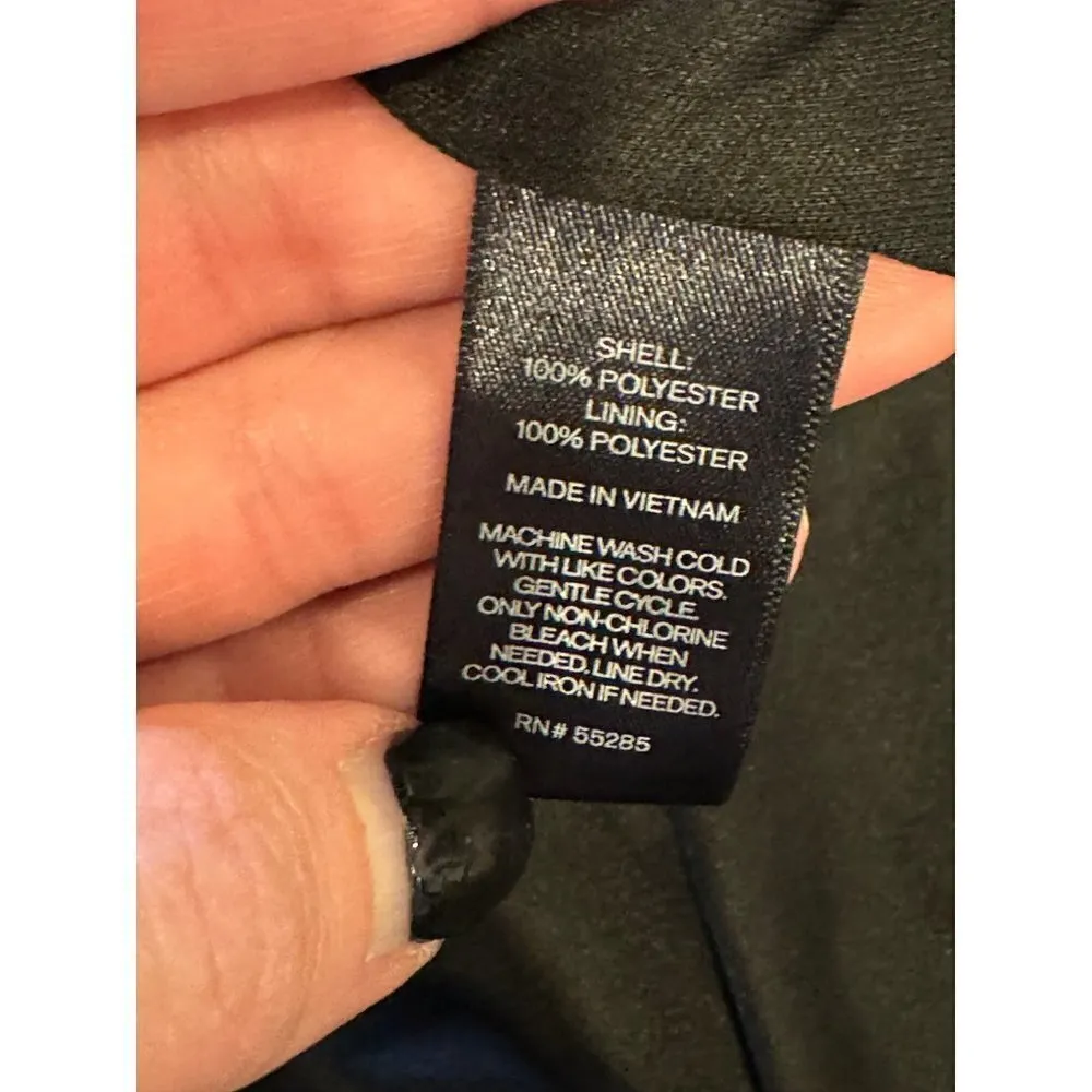 Express Black Ruffle V Neck Long Sheer Sleeve Fit‎ And Flare Mini Dress Size 2 - Image 11