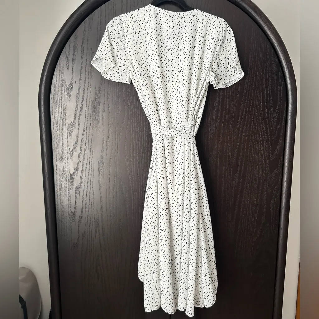 XLE Dalmatian Spotted Wrap Dress White Size XS - Image 6