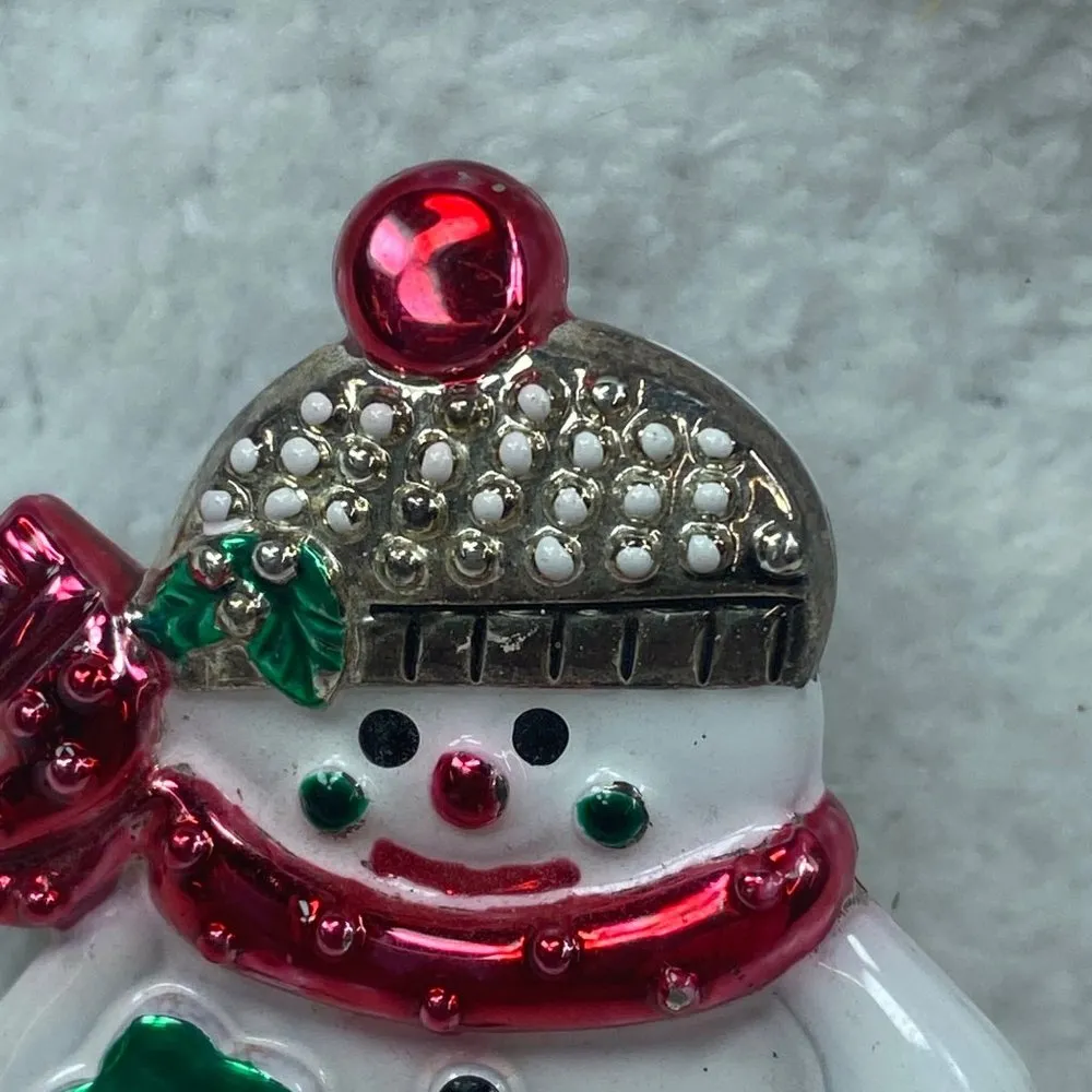 Best Snowman Pin Brooch Pendant Colorful Enamel Scarf Hat Winter Christmas Wear - Image 5