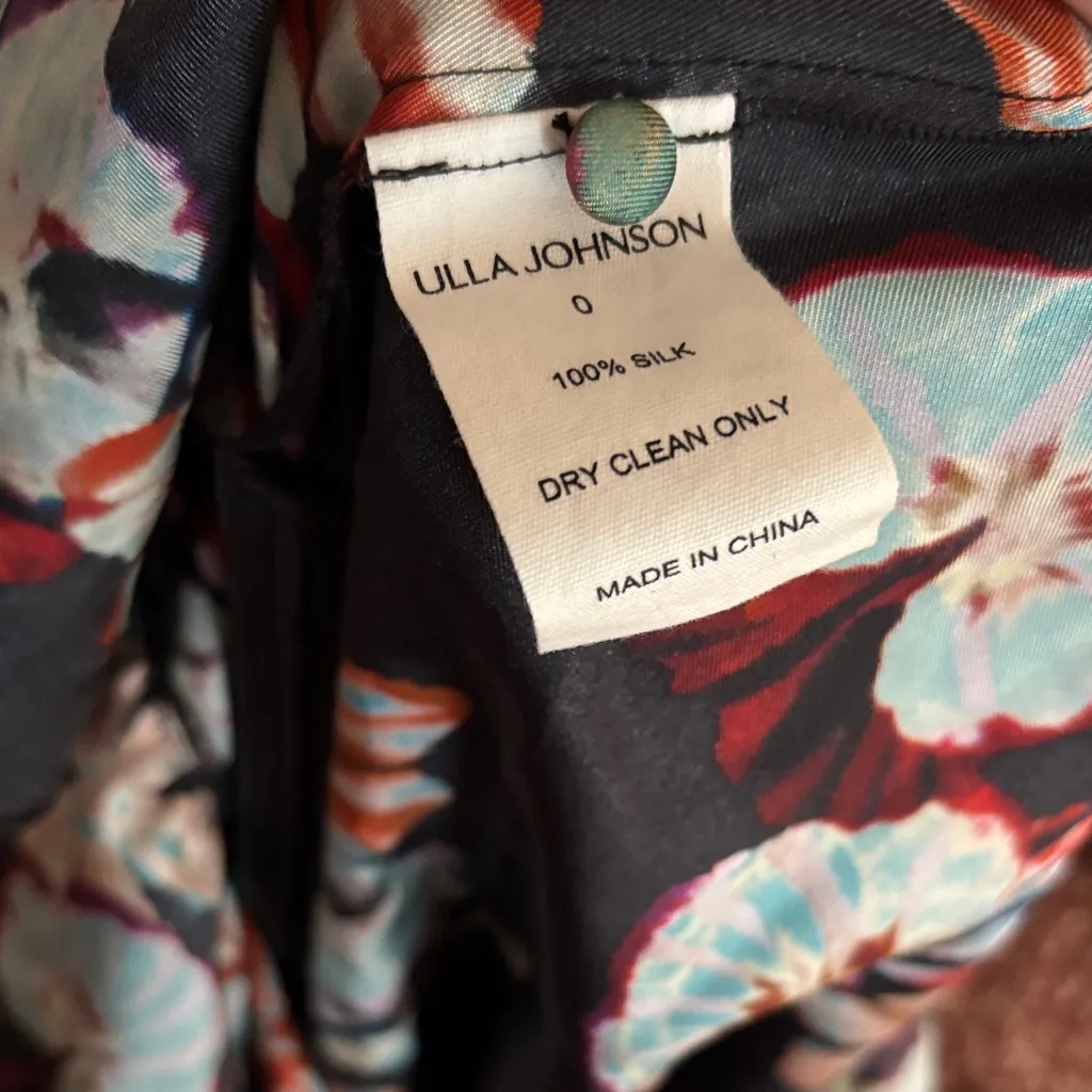 Ulla Johnson Candace Asymmetrical Ruffled Cocktail Dress Floral Lune Size 0 NEW - Image 14