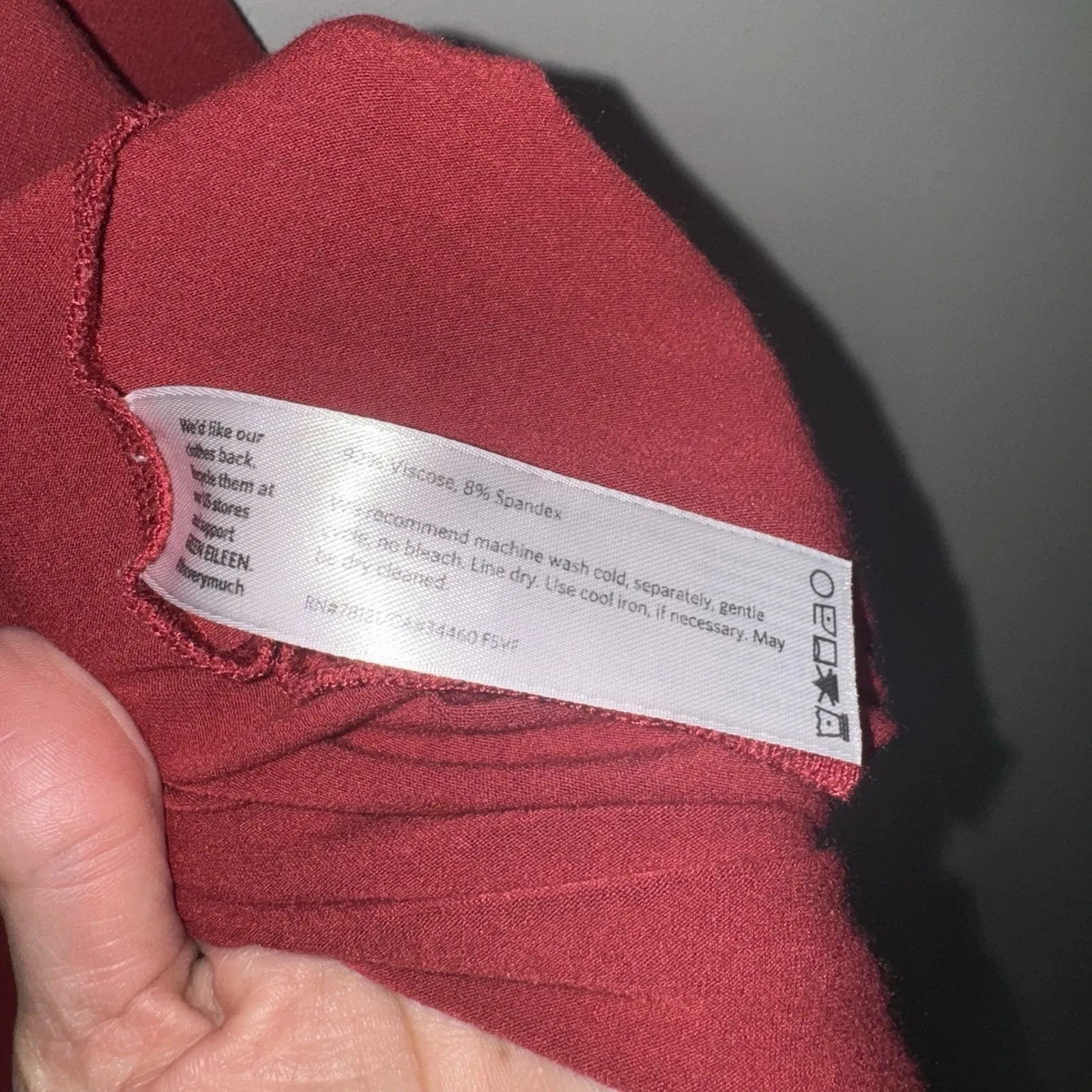 Eileen Fisher Women Tunic Top Dress Sz 2X Burgundy Red Scoop Neck Short Sleeve - Image 8