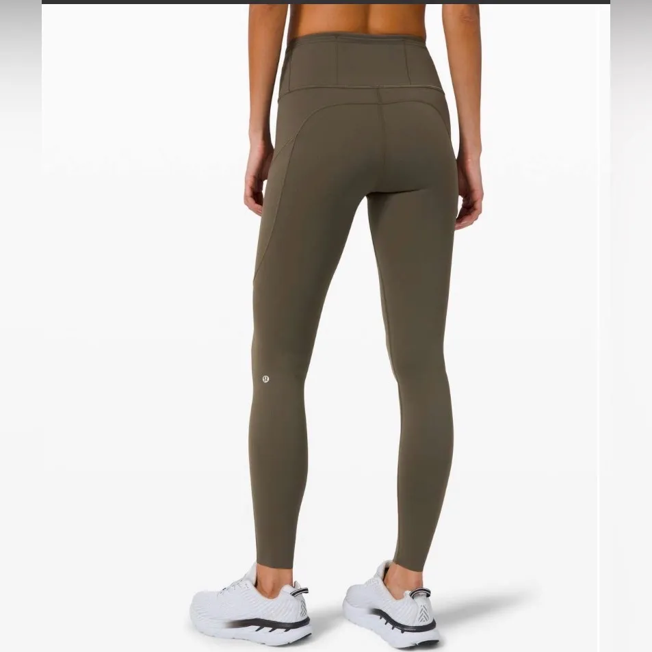 Lululemon Fast and Free Tight 28" dark olive size 2 - Image 2