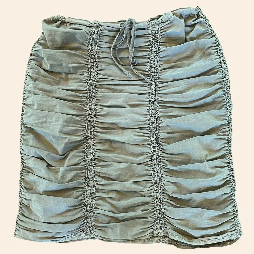 XCVI Gray Stretch Cotton Gathered Skirt Size Small Artsy Lagenlook - Image 4