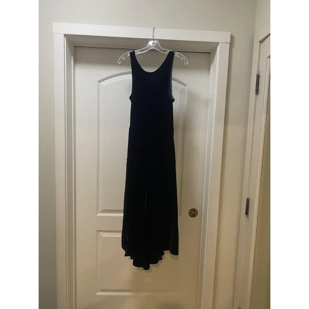 CP Shades Dress Womens XS Blue Velvet Maxi Tank Pockets Made USA - Image 6