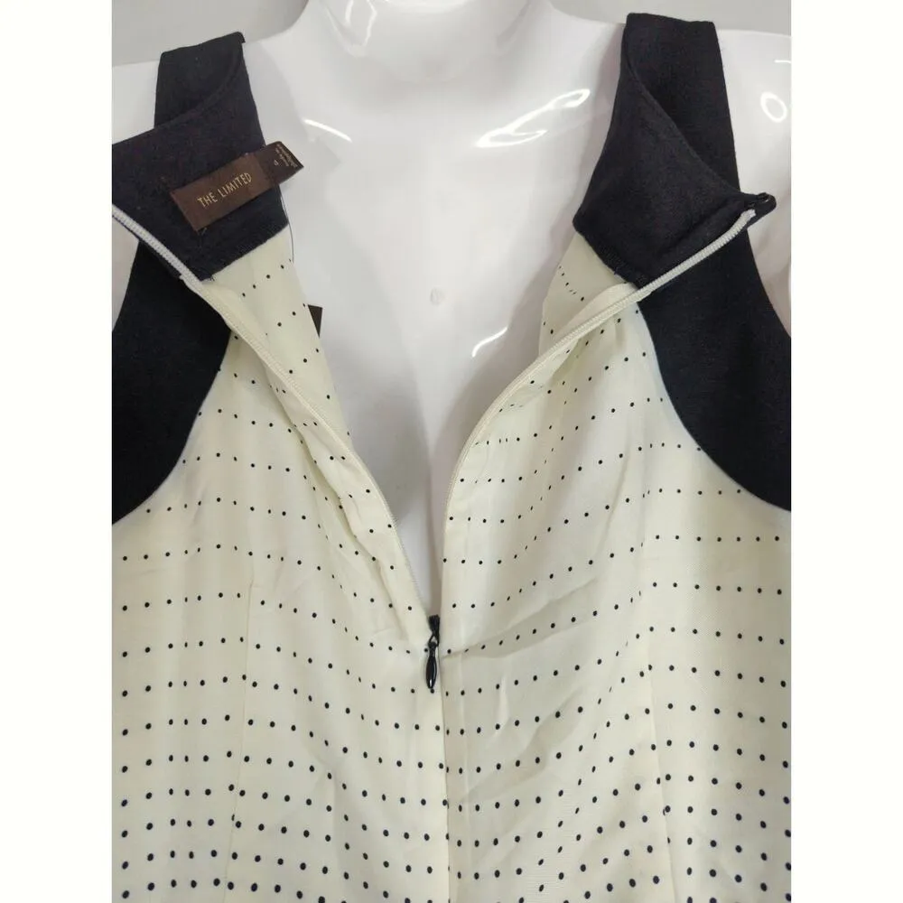 The Limited Black White Polka Dot Sheath Midi Dress Women Sz. 4 NWT Pin-up Retro - Image 4