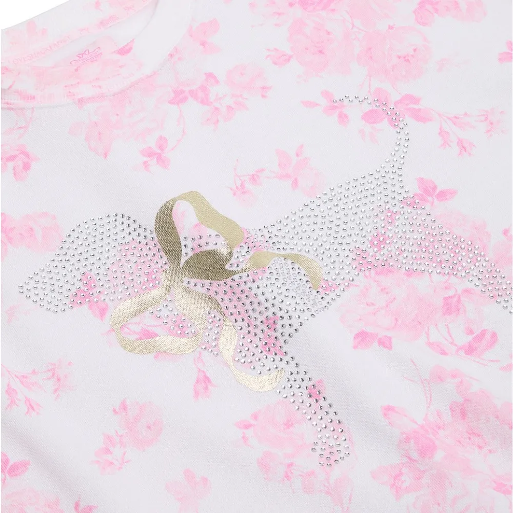 NWT 🌸PINK x LoveShackFancy🌸 Pink & White Oversized Signature Sweatshirt Size S - Image 3