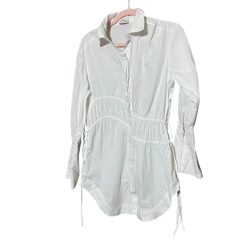 Suboo Sia Drawcord Shirt White Button Down Long Sleeve 100% Cotton Size XS‎ - Image 4