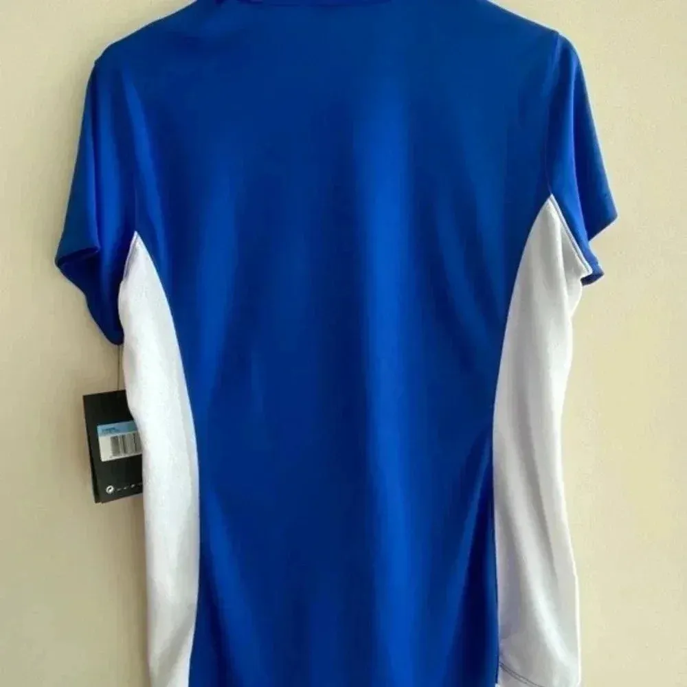 Nike Dri-Fit Blue and White Alabama Crimson Tide Polo Shirt, Women’s Medium - Image 15