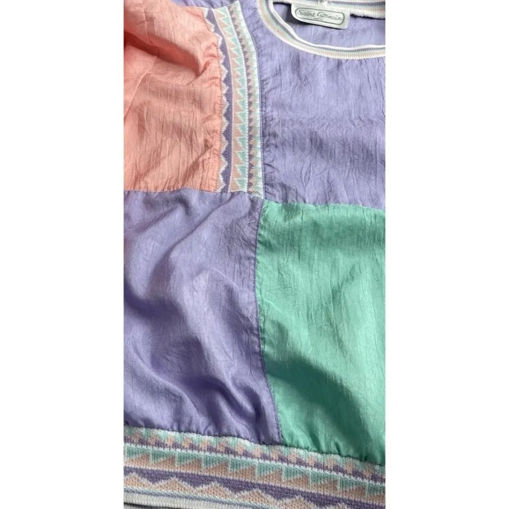 Vintage Saint Germain Women’s Sz Small Jacket Track Light 70s 80s Color Purple - Image 8