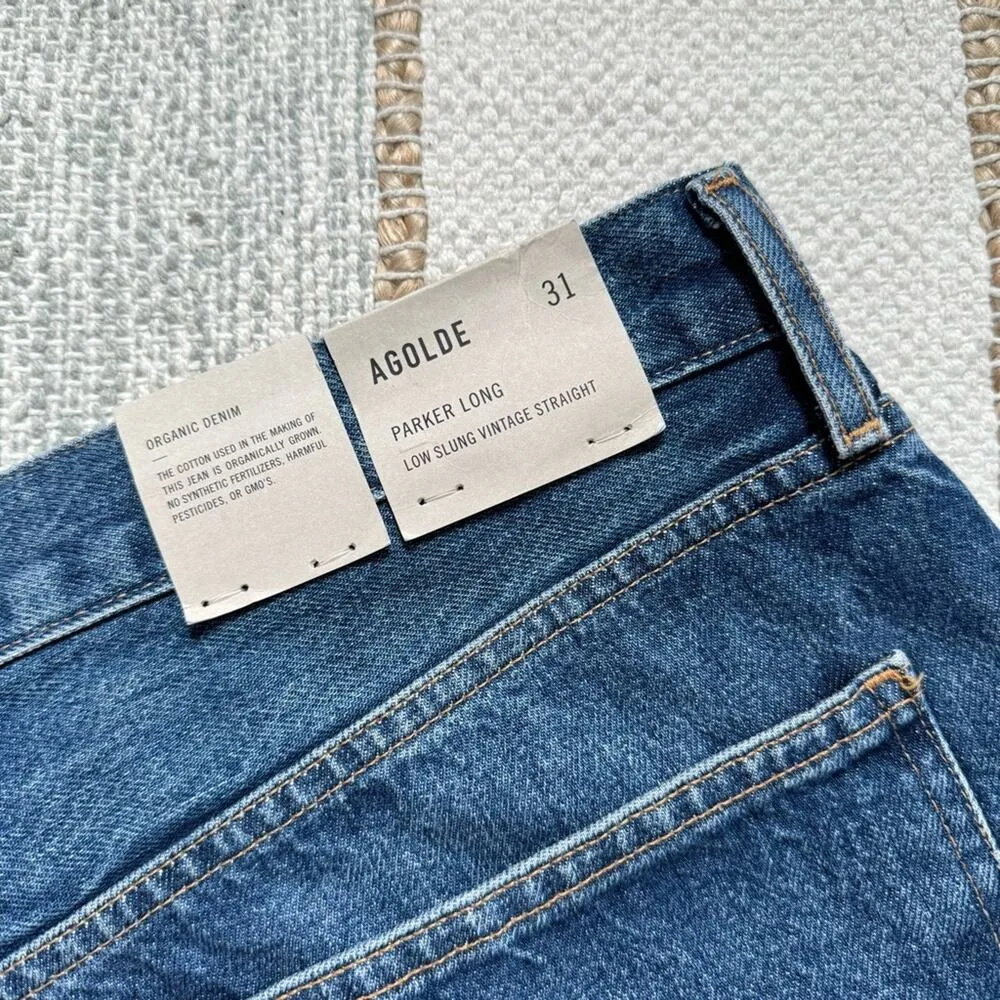 Agolde Parker Long Low Slung Vintage Straight High Rise Slouchy Jeans Women’s 31 - Image 8