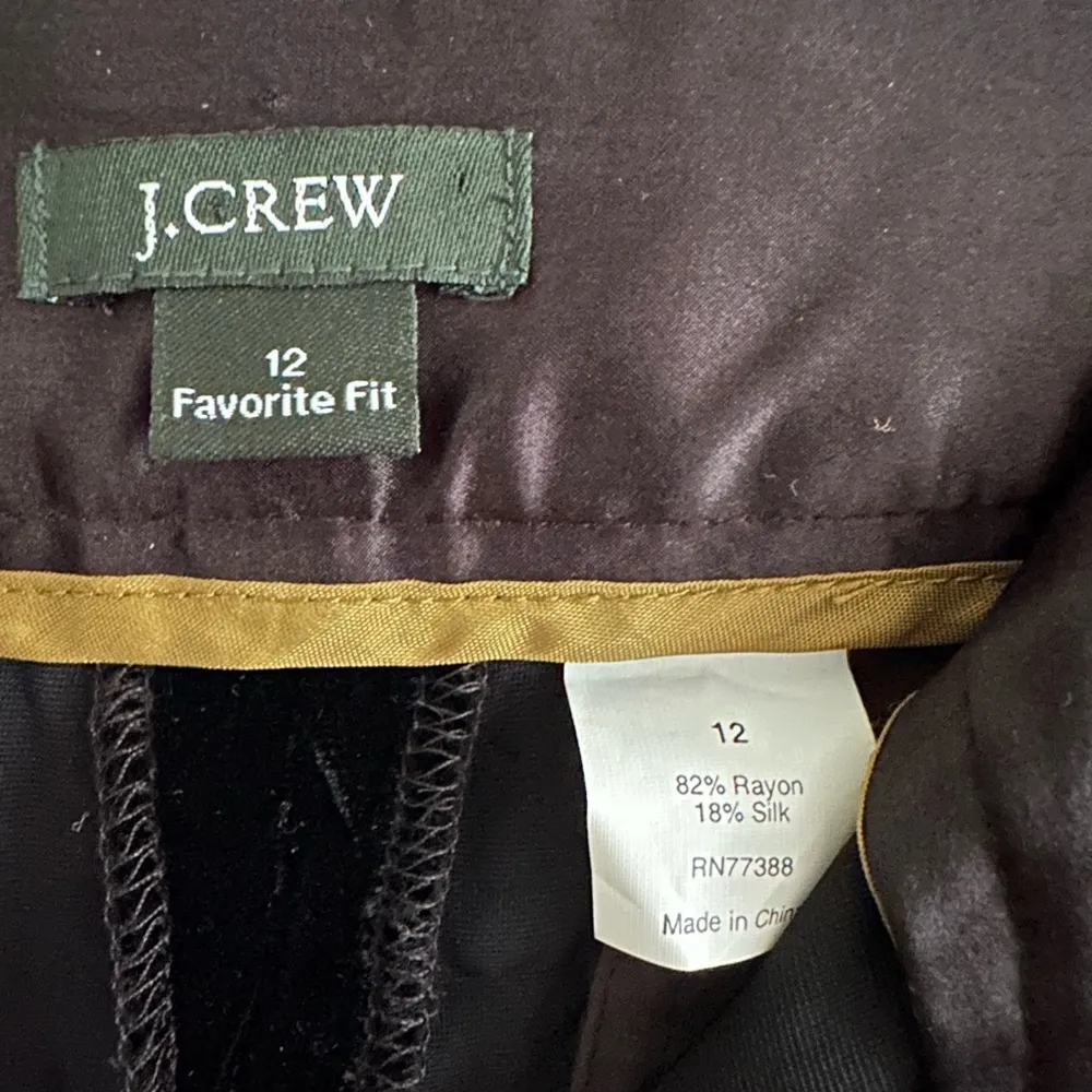 J. Crew Women’s Pants Trousers Slacks Velvet Black Wide Leg Size 12 - Image 5