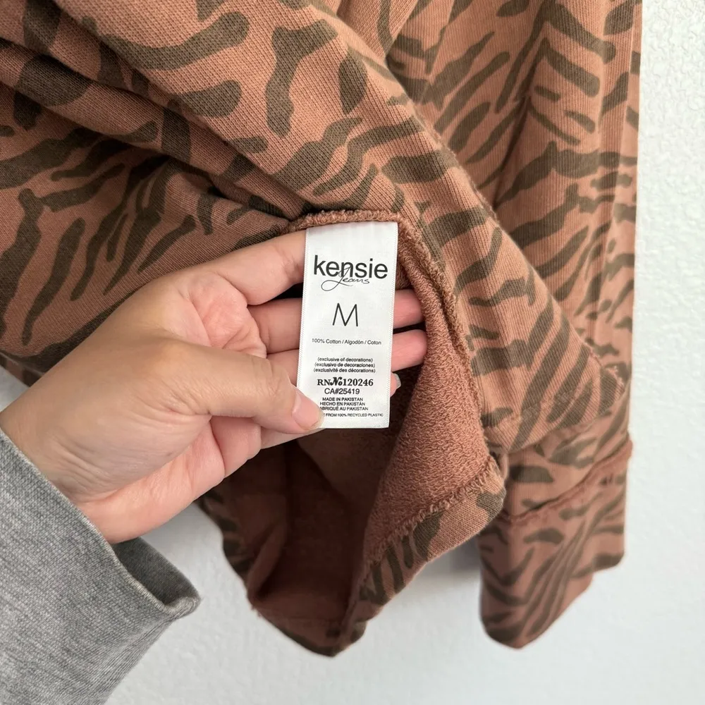 Kensie Zebra Print Cotton Button Front Shacket Medium - Image 4