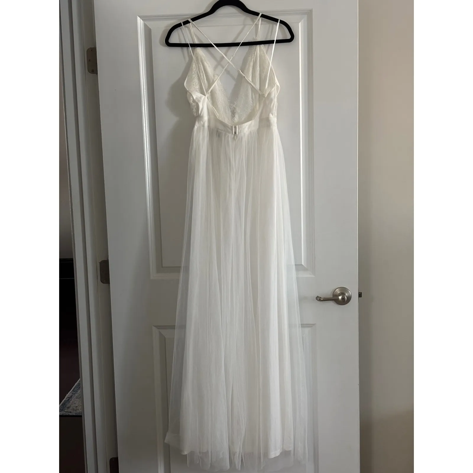maniju White Tulle Maxi Bridal Style Dress - Image 2