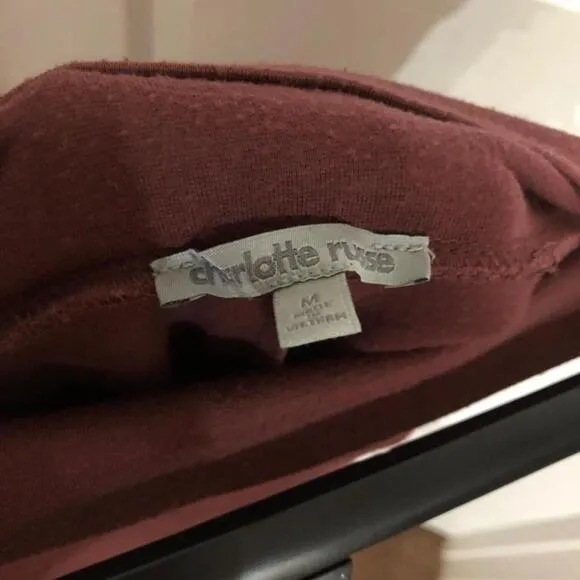 Charlotte Russe Women's Straight Pencil Skirt Back Slit Pull On Maroon Medium‎ - Image 8