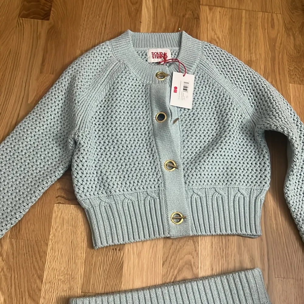 NWT SOLID & STRIPED wool knit crop top, skirt and cardigan three piece set - Image 5