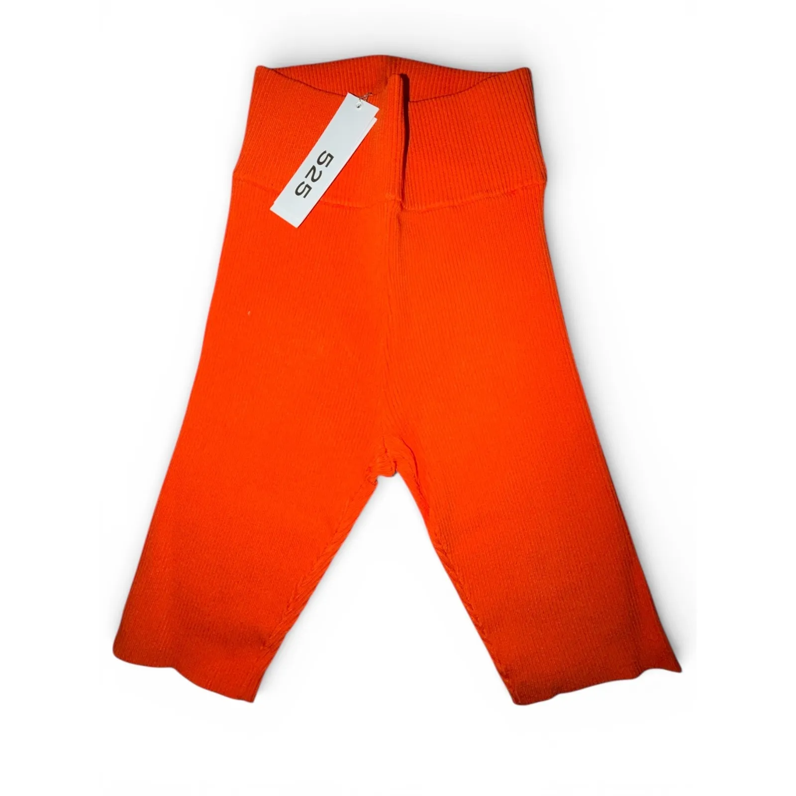 525 America Women's Ribbed High Waist Biker Shorts, Tiger Lily, Size M, NWT - Image 2