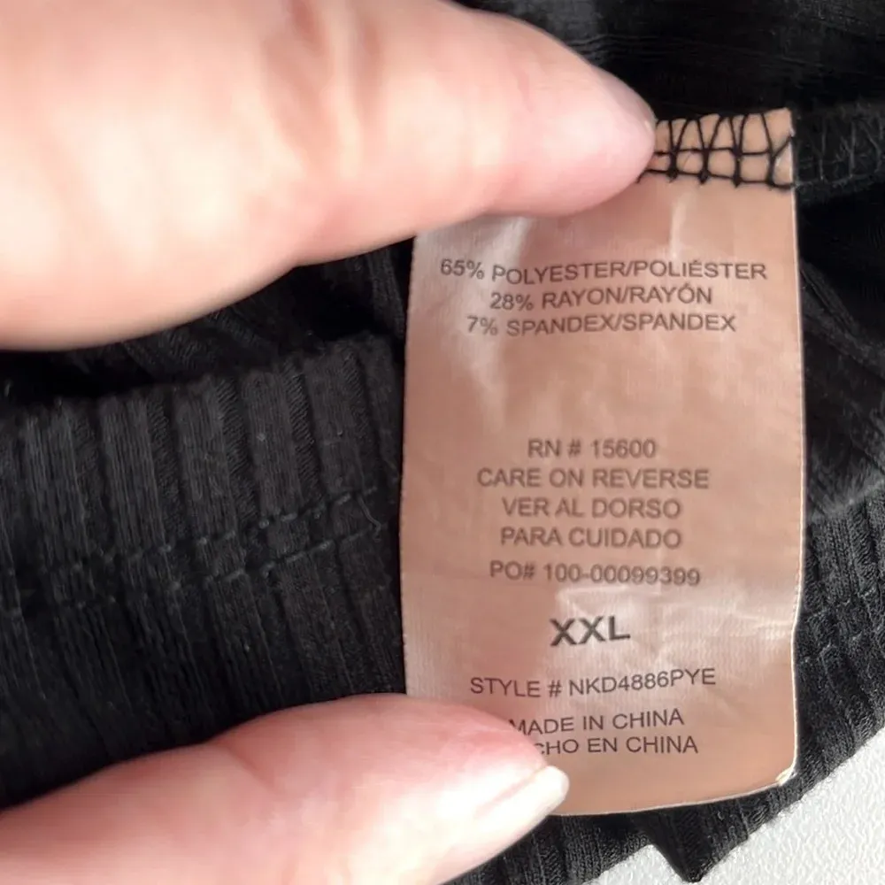 XXL ribbed black midi dress stretchy comfortable versatile plus dress dress - Image 5