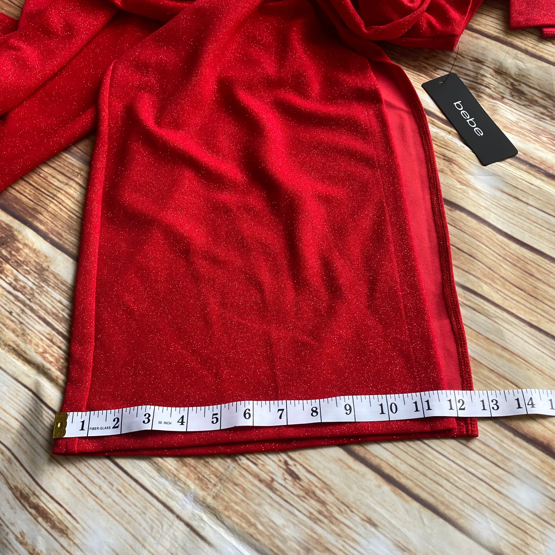 Women Asymmetrical Cowl-Neck Cap Sleeve Shimmer Red Jumpsuit Wide Leg Sz 10 - Image 13