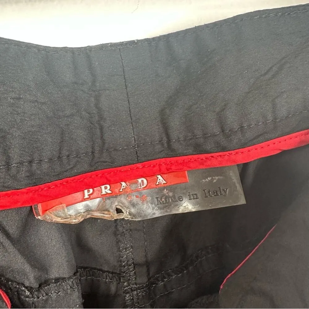 PRADA Black Straight Cropped Cargo Pants Women's Made in Italy Size 42 - Image 11