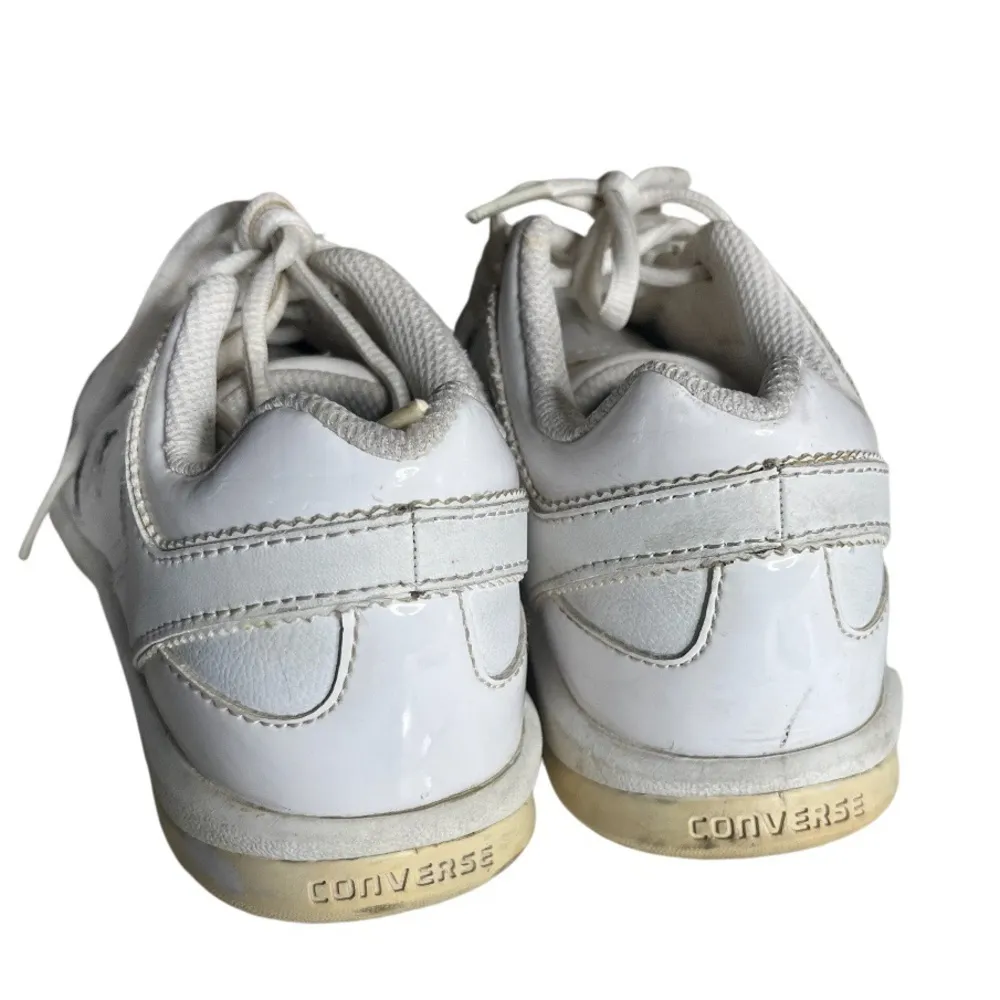 CONVERSE White Sneakers Leather Tennis Cheerleading Shoes Athletic Womens Size 5 - Image 3