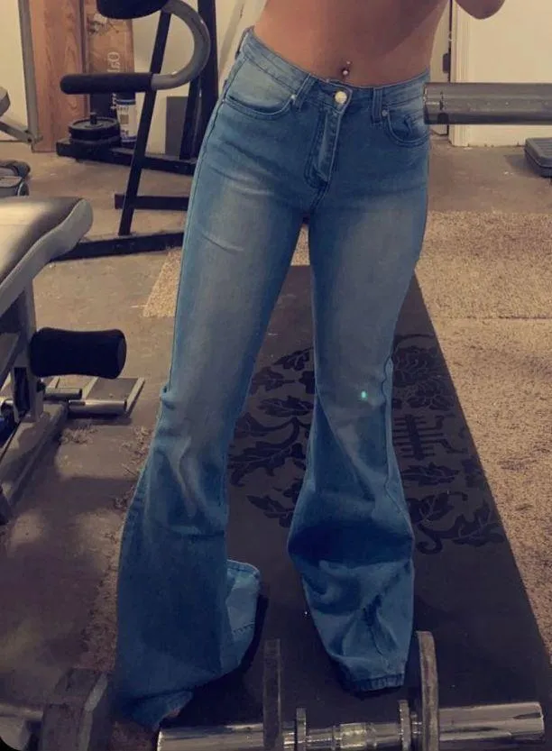 Denim Bell Bottoms Blue - Image 2