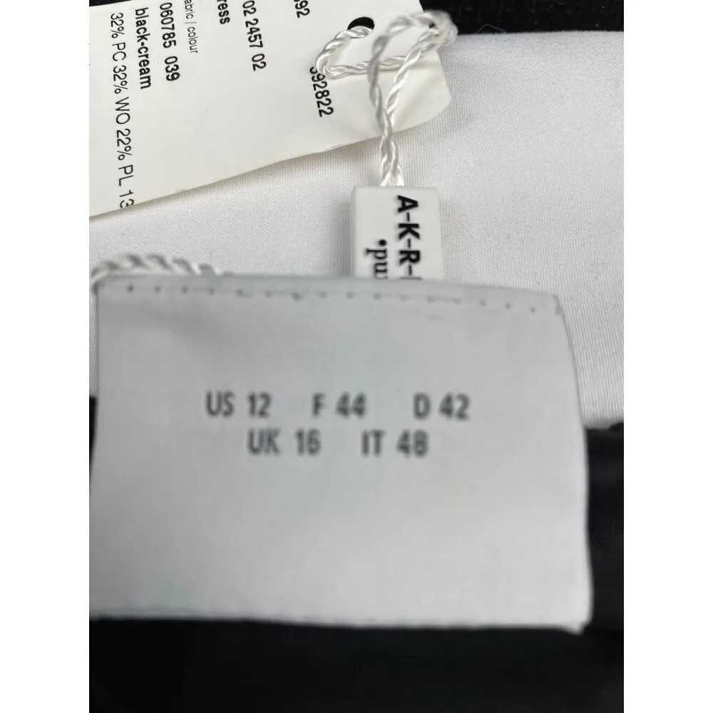 Akris Punto Women's Black & White Houndstooth Dress Sleeveless Size 12 SKU 5535 - Image 5