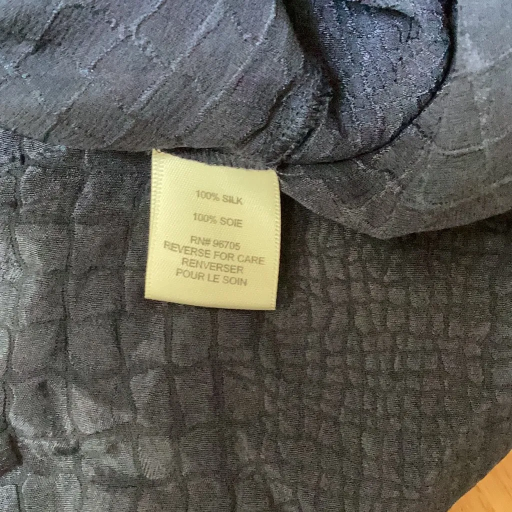 Rebecca Taylor 100% Silk Ruffle Front Navy Sleeveless Dress size 6 - Image 11