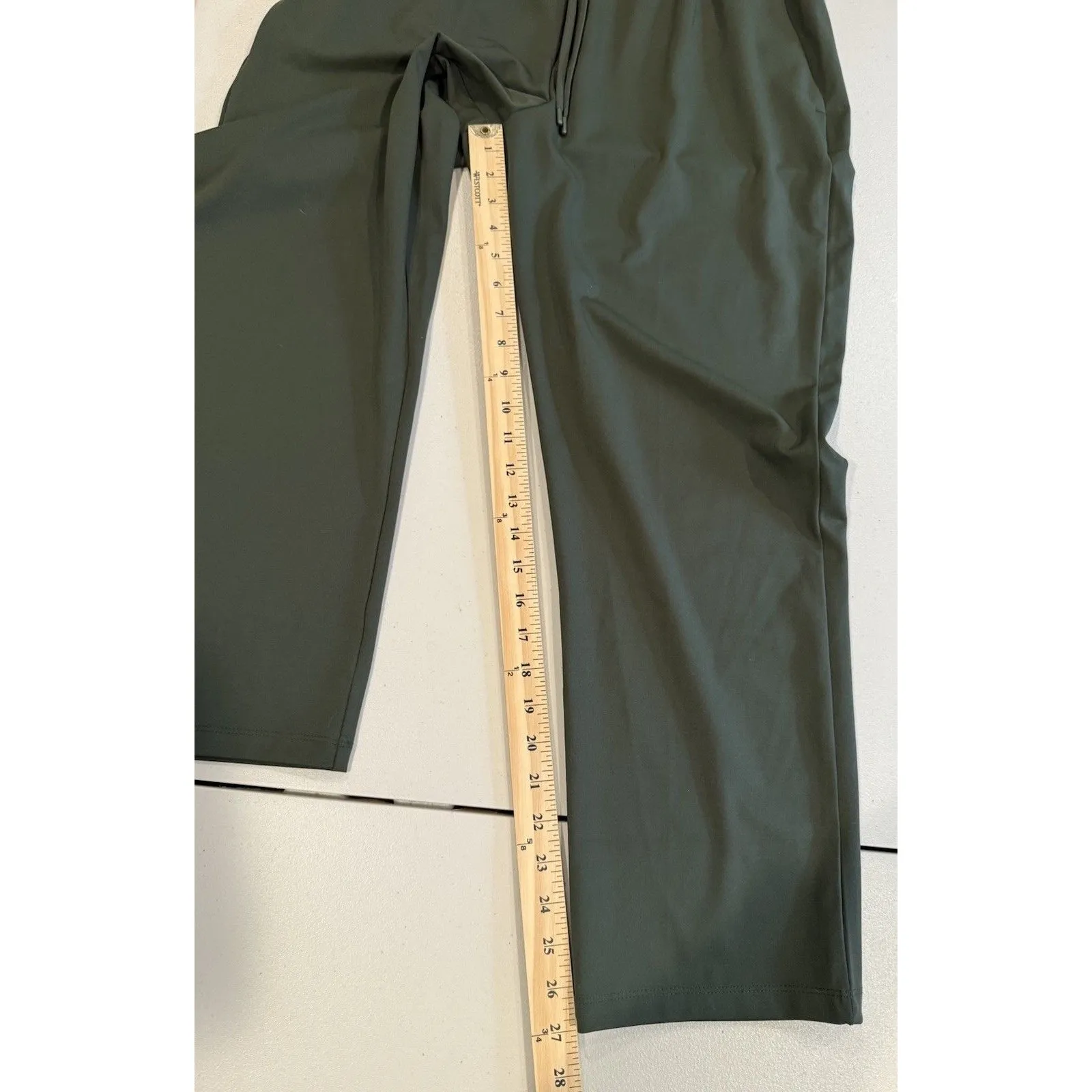 Hilary Radley Elastic Waist Pants Womens Large Green Stretch Pockets Travel - Image 5