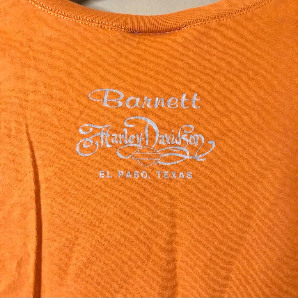 Harley Davidson‎ El Paso Texas Flame 3/4 Sleeve Shirt Burnt Orange Large - Image 7
