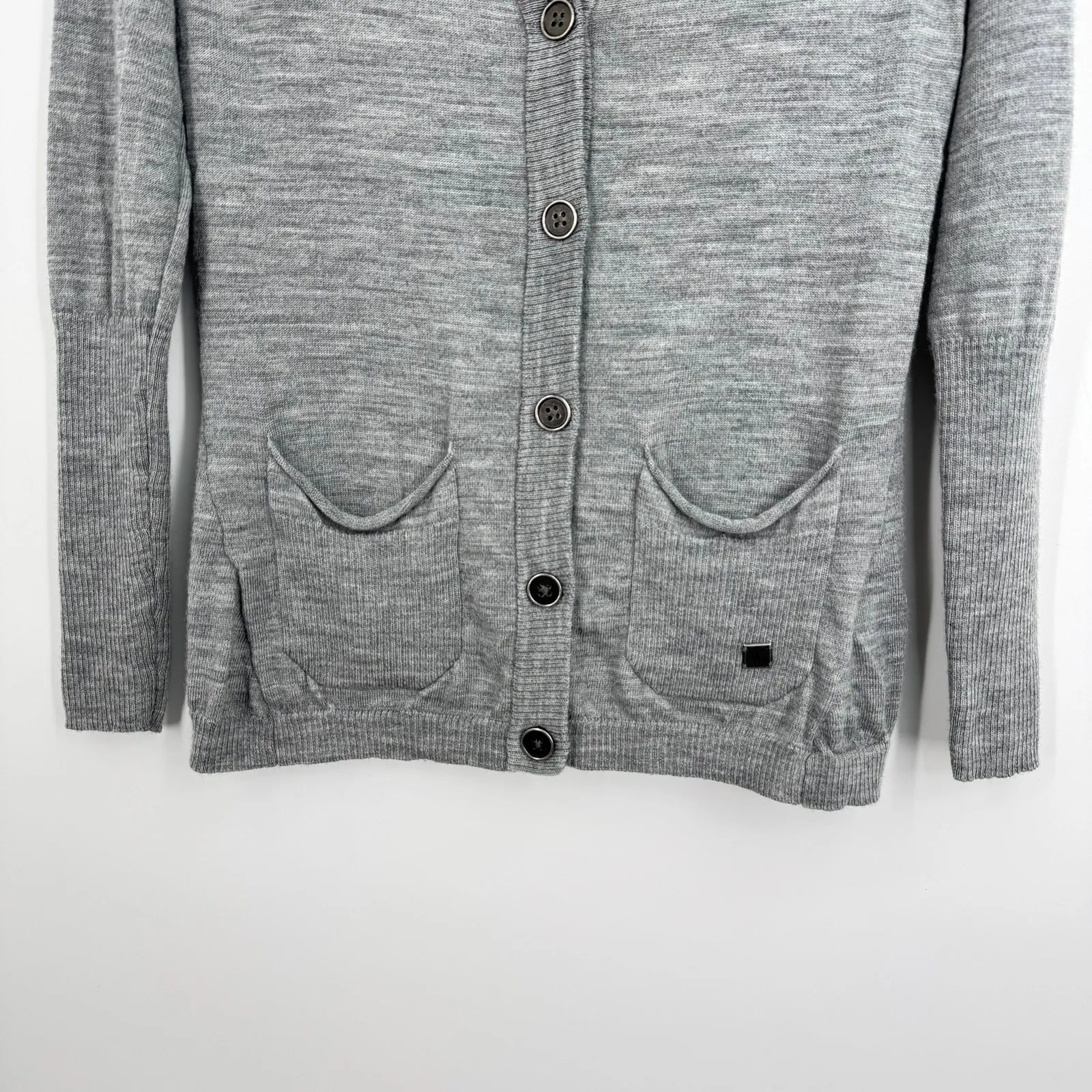 Smartwool  Front Range sweater small 100% merino wool cardigan button front gray - Image 2