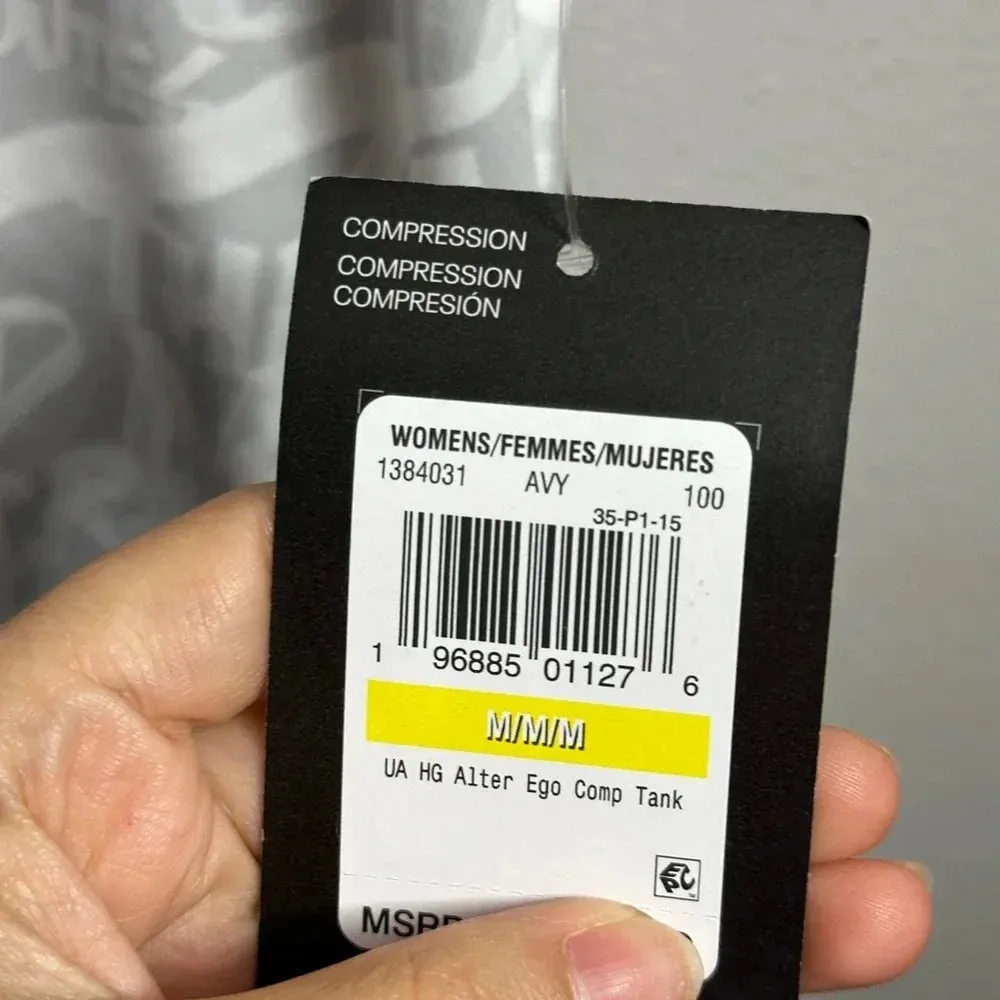 Under‎ Armour Women Athletic Gray Tank Top Compression Show Up Show Out Size M. - Image 2