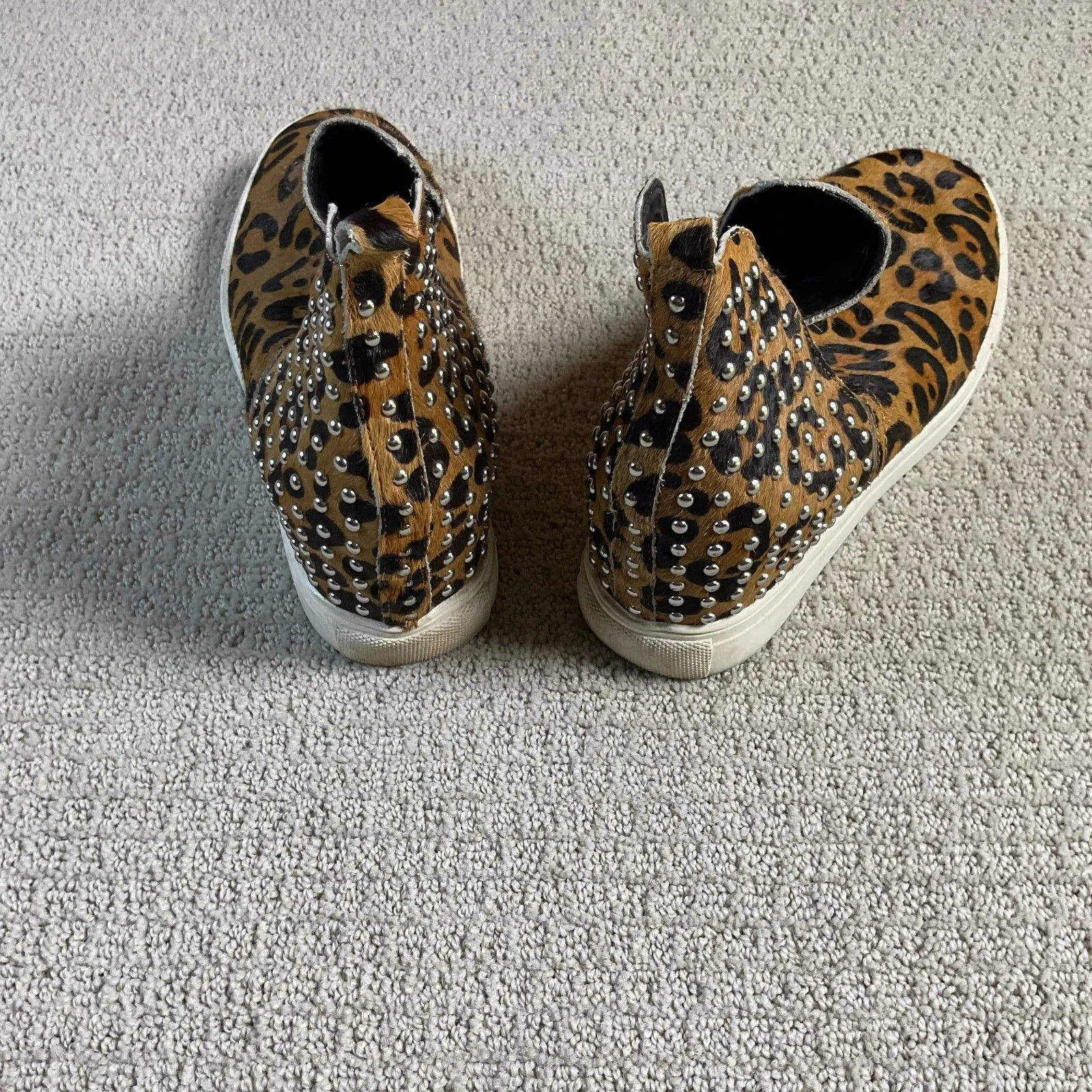 Steve‎ Madden Leopard Studded High Top Sneakers Brown Size 10 - Image 3