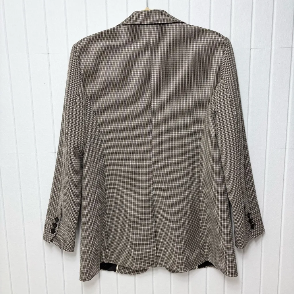 Calvin Klein Notch collar Women's Checkered Blazer Size 6‎ - Image 7