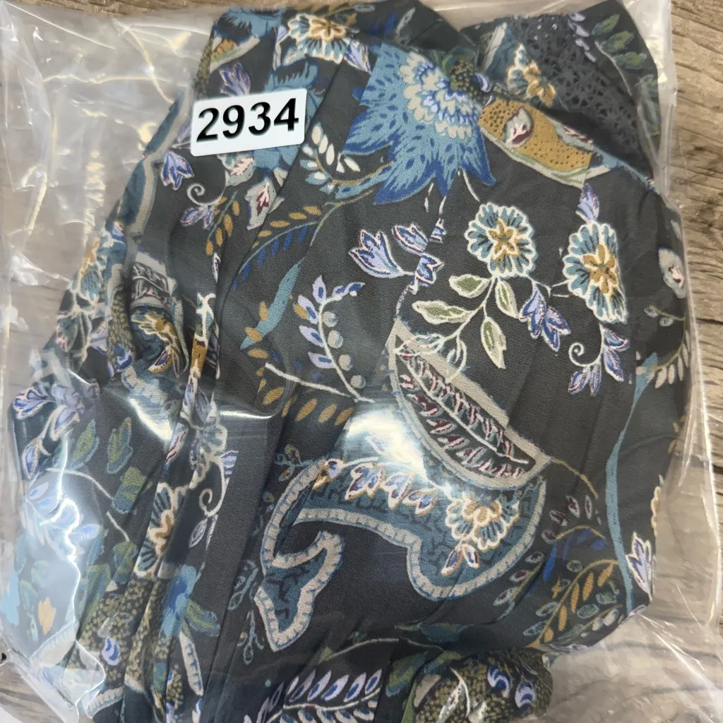 Free People Rain‎ or Shine Mini Dress Tunic Bohemian Floral Paisley Print 70s XS - Image 9