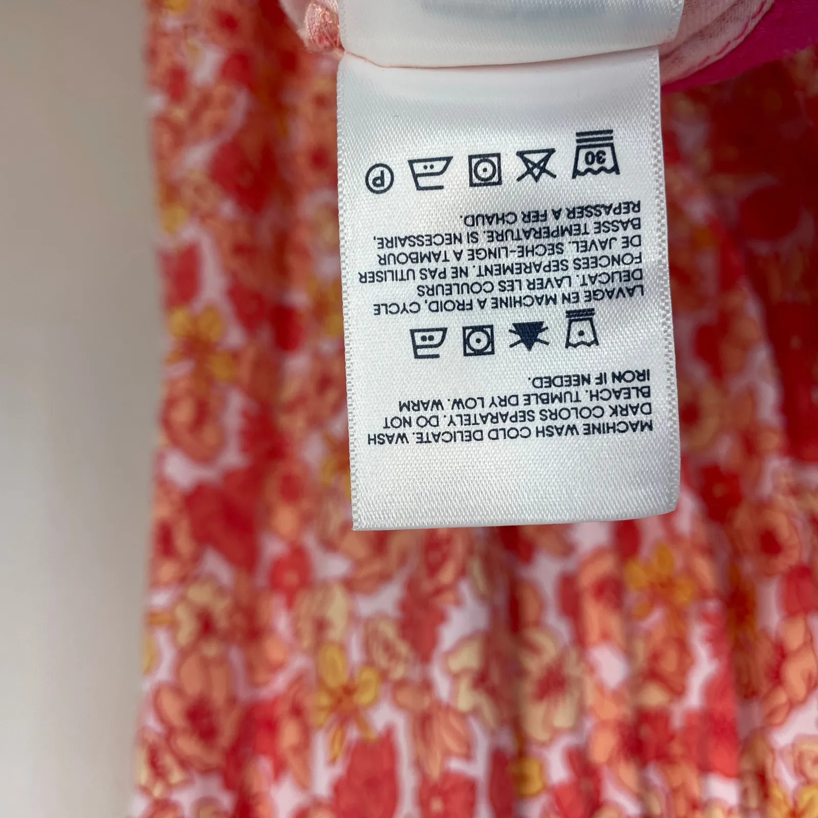 Lands End Surplice V Neck Sleeveless Floral Maxi Wrap Dress Pink Womens XL 18 - Image 13