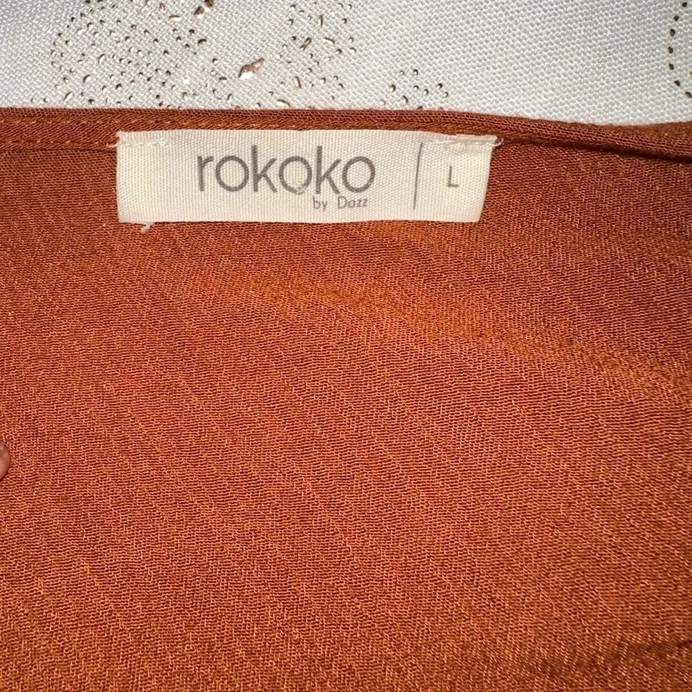 Rokoko by Dozz Wrap Maxi Dress Pumpkin Spice Large Orange - Image 8