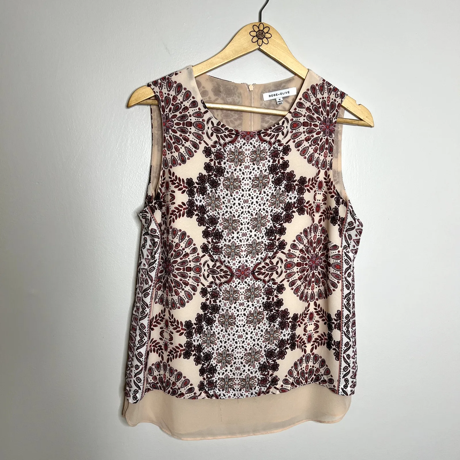 Rose + Olive Pink Patterned Tank Top - Image 4